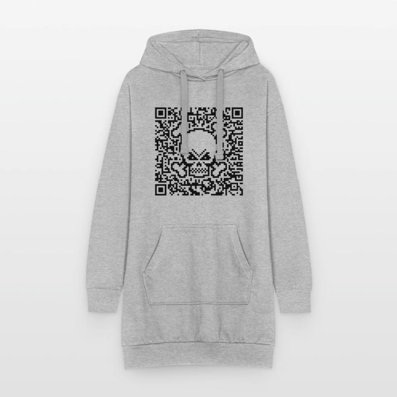 Skull / Skull (Quick Response Code / P) Hoodie Dress