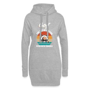 Golf Sportsman Joueur de golf Retro Club Sport - Sweat-shirt à capuche long Femme - gris chiné - Devant