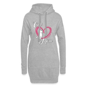 Chats mignons Maman Chats Fan Cadeau Chats - Sweat-shirt à capuche long Femme - gris chiné - Devant