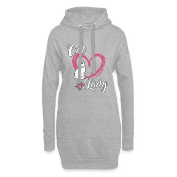 Niedliches Katzen Spruch Outfit Cat Lady Katzen - Hoodie-Kleid - Grau meliert - Vorne