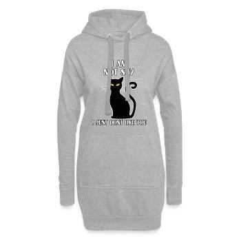 Cadeau de chats mignons pour les chats misanthropes - Sweat-shirt à capuche long Femme - gris chiné - Devant
