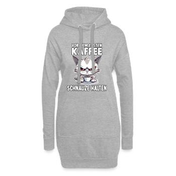 Katzenbesitzer Geschenke für Morgenmuffel Katzen - Hoodie-Kleid - Grau meliert - Vorne