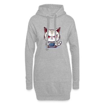 Cadeau pour le propriétaire misanthrope du chat de sommeil - Sweat-shirt à capuche long Femme - gris chiné - Devant