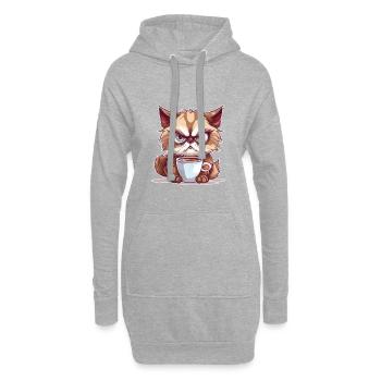 Witzig Morgenmuffel Spruch für Katzenhalter Katzen - Hoodie-Kleid - Grau meliert - Vorne