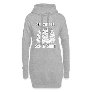 Gemütliches Katzen T-Shirt für entspannte Tage - Hoodie-Kleid - Grau meliert - Vorne