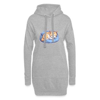 Chemise de nuit pour lève-tard et propriétaires de chats - Sweat-shirt à capuche long Femme - gris chiné - Devant