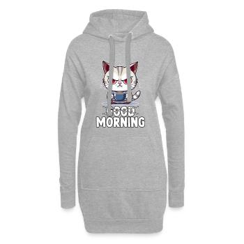 Cats saying morning muffle sleep shirt cats - Hoodie-Kleid - Grau meliert - Vorne