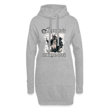 Dunkles Krampus Shirt Symbol der Angst - Hoodie-Kleid - Grau meliert - Vorne