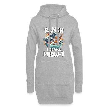 Japanisches Ramen Bowl Kunstwerk für Anime Fans - Hoodie-Kleid - Grau meliert - Vorne