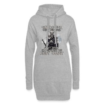 Nordische Mythologie Wikinger Shirt - Hoodie-Kleid - Grau meliert - Vorne
