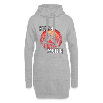 Valhalla | T-shirt Viking Warrior | Corbeau d’Odin - Sweat-shirt à capuche long Femme - gris chiné - Devant