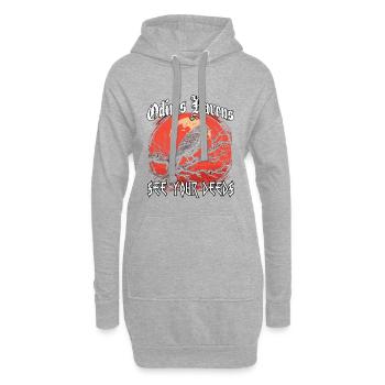 Viking Legends | Wikinger Kostüm | Odins Raben - Hoodie-Kleid - Grau meliert - Vorne