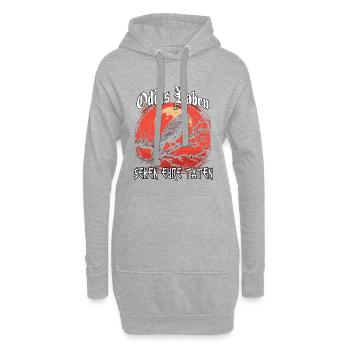 Blutrabe | Wikinger Odins Raben Wikinger - Hoodie-Kleid - Grau meliert - Vorne