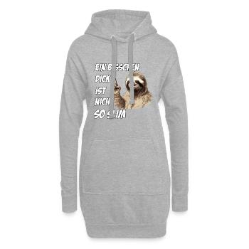 Faultier Sport T-shirt für Dicke und Faulpelze - Hoodie-Kleid - Grau meliert - Vorne