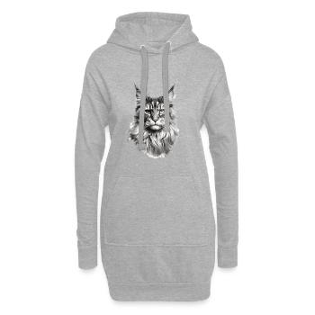 Maine Coon chat chat amant de chat cadeau Coony - Sweat-shirt à capuche long Femme - gris chiné - Devant