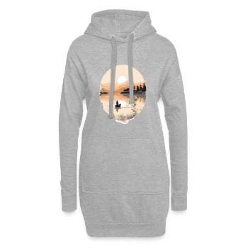 Motif de pêcheur romantique pour la pêche sportive - Sweat-shirt à capuche long Femme - gris chiné - Devant
