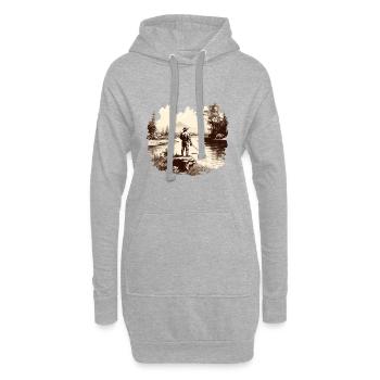 Pêche à la mouche Pêche Chemise Homme Pêche Truite Pêche - Sweat-shirt à capuche long Femme - gris chiné - Devant