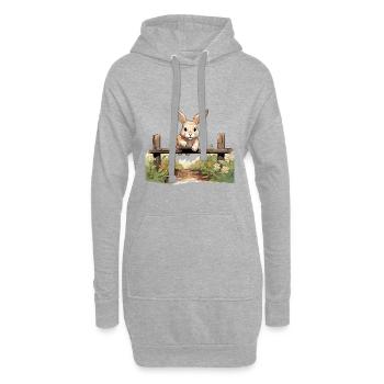 Entraînement et plaisir Kaninhop pour Bunny Kaninhop - Sweat-shirt à capuche long Femme - gris chiné - Devant
