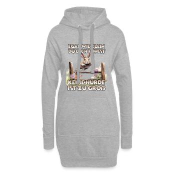 Kaninhop Wonder: Erlebe die Magie des Kaninhop - Hoodie-Kleid - Grau meliert - Vorne