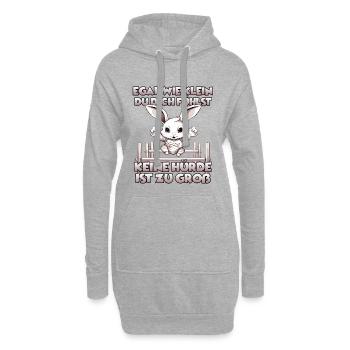 Kaninhop Dein Kaninchen als Hindernis-Champion - Hoodie-Kleid - Grau meliert - Vorne