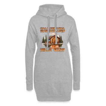 Geschenk für Sauna Liebhaber und Wellness Fans - Hoodie-Kleid - Grau meliert - Vorne