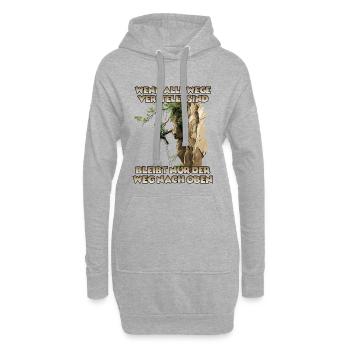 Gipfelabenteuer Toprope Klettern für Bergsteiger - Hoodie-Kleid - Grau meliert - Vorne