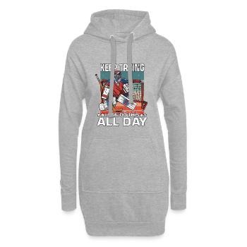 Maillot de joueur de hockey sur glace amusant - Sweat-shirt à capuche long Femme - gris chiné - Devant