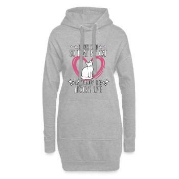 Chaton motif chats accessoires propriétaire de - Sweat-shirt à capuche long Femme - gris chiné - Devant
