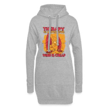 Segel Kapitän Segel Hobby Yacht Segler - Hoodie-Kleid - Grau meliert - Vorne