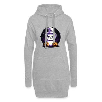 Halloween Deko Kawaii Katze Halloween Geschenk - Hoodie-Kleid - Grau meliert - Vorne