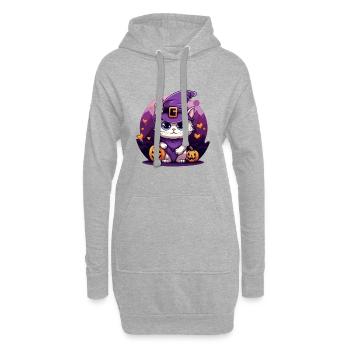 Costume de propriétaire de chat d'Halloween - Sweat-shirt à capuche long Femme - gris chiné - Devant