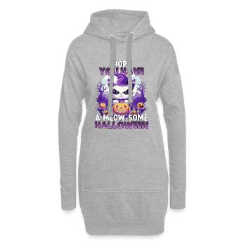 Costume de chat d'Halloween pour cadeau - Sweat-shirt à capuche long Femme - gris chiné - Devant