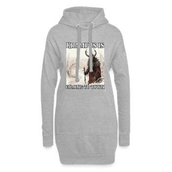 Krampus Maske | Krampus Kostüm Kramperl | - Hoodie-Kleid - Grau meliert - Vorne