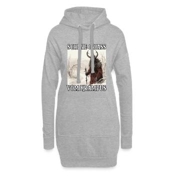 Krampus T Dämonischer Weihnachtsmann Kramperl - Hoodie-Kleid - Grau meliert - Vorne