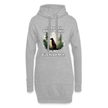 Hunde Sprüche Hundehalter Geschenk Gassi Geschenk - Hoodie-Kleid - Grau meliert - Vorne