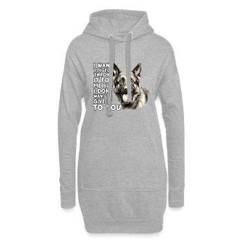 Berger allemand T Propriétaire de chien Tenue de - Sweat-shirt à capuche long Femme - gris chiné - Devant