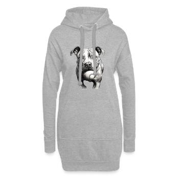 Pitbull Propriétaire de chien Vêtements de - Sweat-shirt à capuche long Femme - gris chiné - Devant