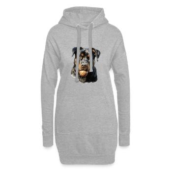 Süßes Rottweiler Gassi Outfit Rottweiler - Hoodie-Kleid - Grau meliert - Vorne