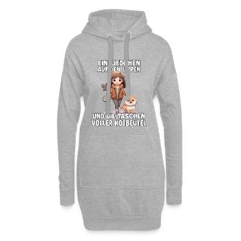 Süßes Hundemama Tshirt für Hundehalterinnen Hunde - Hoodie-Kleid - Grau meliert - Vorne