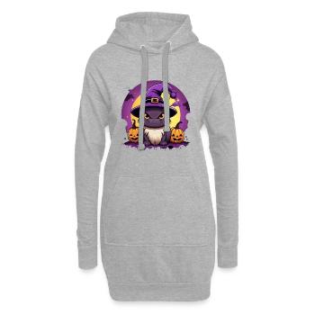 Costume d'Halloween pour chat méchant Chat kawaii - Sweat-shirt à capuche long Femme - gris chiné - Devant