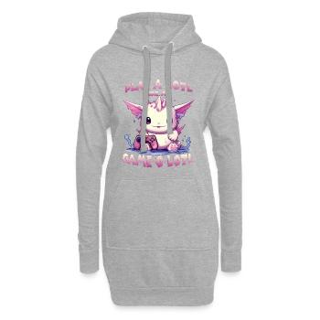 Axolotl T mignon pour les joueurs | Kawaii Stuff - Sweat-shirt à capuche long Femme - gris chiné - Devant