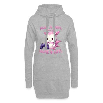 Niedliches Gamer T | Axolotl Gamer Outfit | Otaku - Hoodie-Kleid - Grau meliert - Vorne