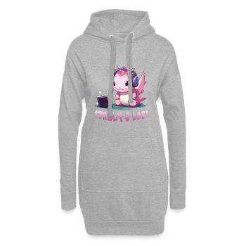 Kawaii Axolotl Anime T pour les joueurs et les - Sweat-shirt à capuche long Femme - gris chiné - Devant