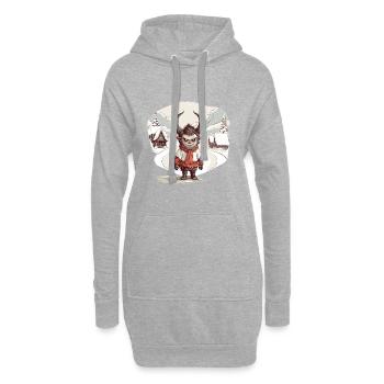 Krampus Böser Weihnachtsmann Kramperl Krampus - Hoodie-Kleid - Grau meliert - Vorne