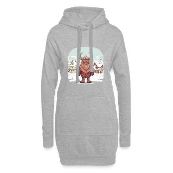 Krampus T | Krampus Kostüm | Kawaii Weihnachtsmann - Hoodie-Kleid - Grau meliert - Vorne