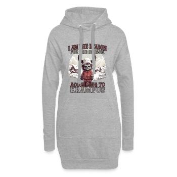 Krampus T Böser Weihnachtsmann Kramperl Krampus - Hoodie-Kleid - Grau meliert - Vorne