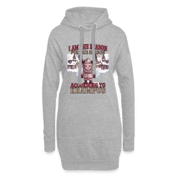 Krampus T Dämonischer Weihnachtsmann Kramperl - Hoodie-Kleid - Grau meliert - Vorne