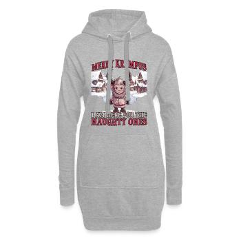 Krampus Masque Costume Krampus Vilain Père Noël - Sweat-shirt à capuche long Femme - gris chiné - Devant