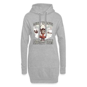 Krampus T | Costume de Krampus | Méchant Père Noël - Sweat-shirt à capuche long Femme - gris chiné - Devant