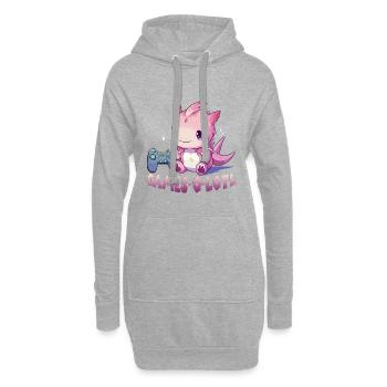 Axolotl T für Gamer | Kawaii Stuff | Anime Gamer ´ - Hoodie-Kleid - Grau meliert - Vorne